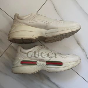 Rhyton Gucci logo leather sneakers